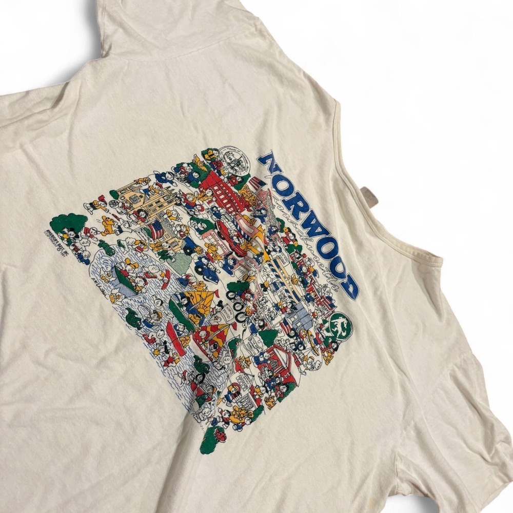 Vintage Norwood Massachusetts Graphic Tourist T-Shirt XL White Mens